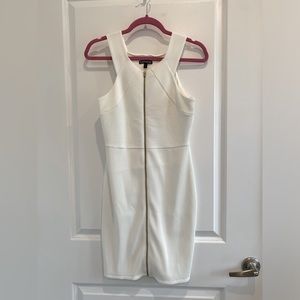 Express White and Gold Body Con Mini Dress